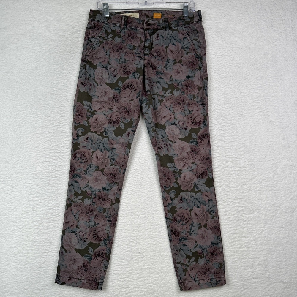Pilcro and the Letterpress Anthropologie Hyphen Floral Chino's Size 28 (32x30)